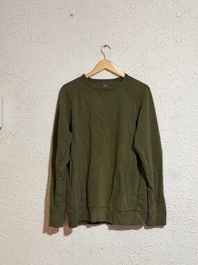 George Men’s Crewneck Pullover Size Large 42-44 Olive Green 100% Cotton